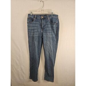 Talbots Womens Jeans Size 12‎ Straight Leg Blue Denim Comfort Stretch Casual